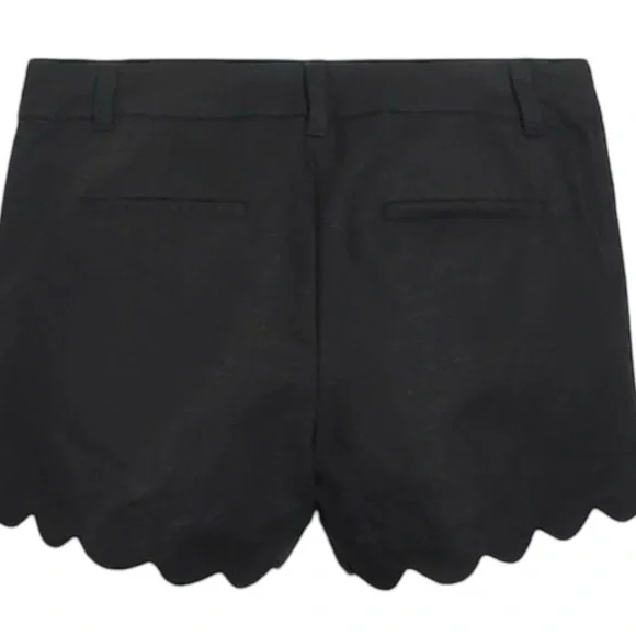 J Crew NWT Black Linen Blend Scalloped Hem 4” Inseam Shorts Women’s Size 14 - Picture 14 of 16